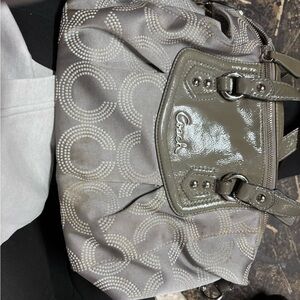 Coach Metallic Gray Shoulder Bag